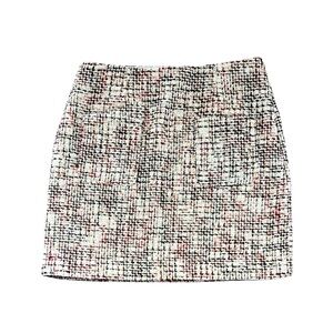 RACHEL Rachel Roy Chic Tweed Mini Skirt White Black Pink Gold Size 10